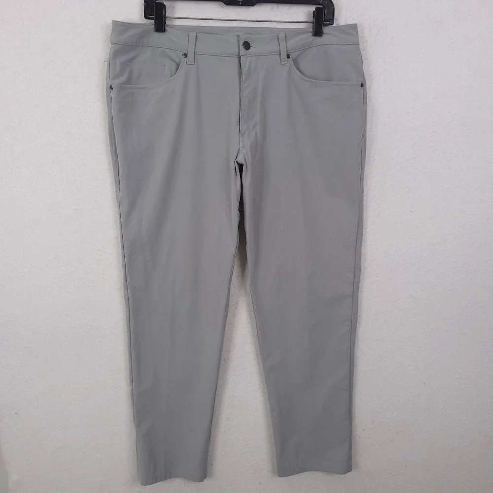 Lululemon ABC Pant Slim Mens 36x28 Grey Warpstreme Technical Golf Commuter